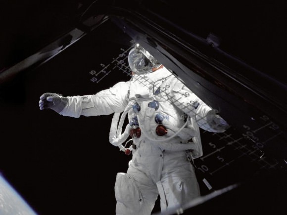 Apollo 9 lunar module pilot Rusty Schweickart during a spacewalk in March 1969. Credit: NASA