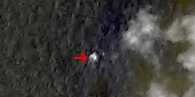 Chinese satellite image of suspected floating objects from the missing Malaysia Airlines plane MH 370.   Credit: China SASTIND/China Resources Satellite Application Center