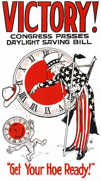 1918 Poster espousing the benifits of the first DST shift for the U.S. Credit: U.S. Library of Congress image in the Public Domain.
