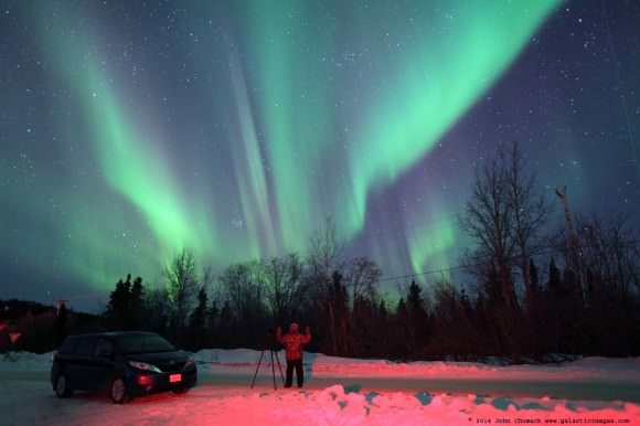 Aurora seen near Fairbanks, Alaska on March 21, 2014. Credit and copyright: John Chumack.  