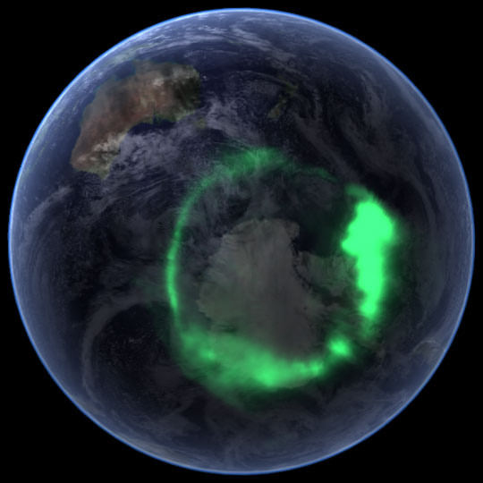 NASA's IMAGE Spacecraft View of Aurora Australis from Space. Credit: NASA.