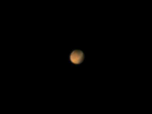 Mars imaged using a 150 mm scope. Credit-Sergei Golyshev under a Creative Commons Share-Alike 2.0 Generic License.  