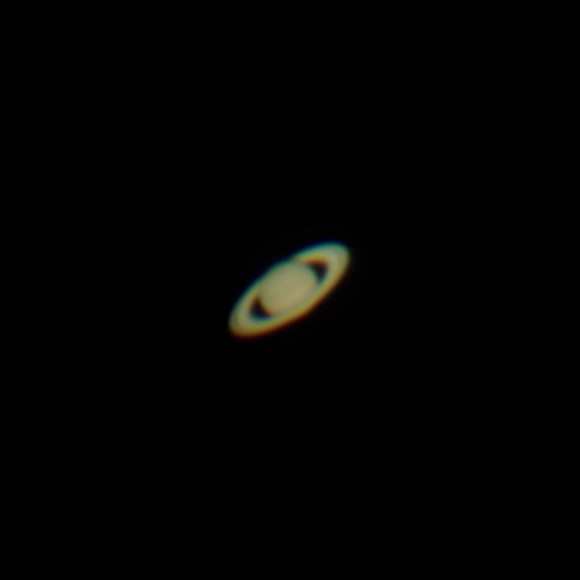 An outstanding IPhone 4S capture of Saturn on April 20th, 2014. Credit: Andrew Symes, @FailedProtostar.