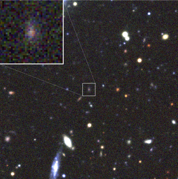 Canada-France-Hawaii-Telescope (CFHT) image of the field before the supernova PS1-10afx. (Credit: Kavli IPMU / CFHT)