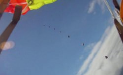 Skydiver almost hit by meteorite? Probably just a rock.