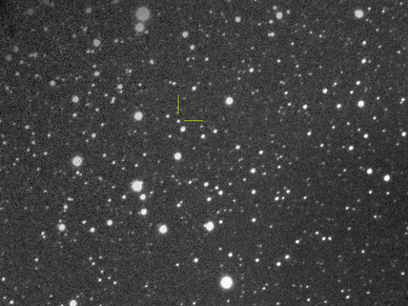 Pluto (marked) imaged by Jim Hendrickson on the morning of June 29th.