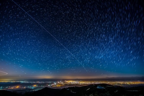 The International Space Station passes over Hollister California. Credit and copyright: George Krieger. 