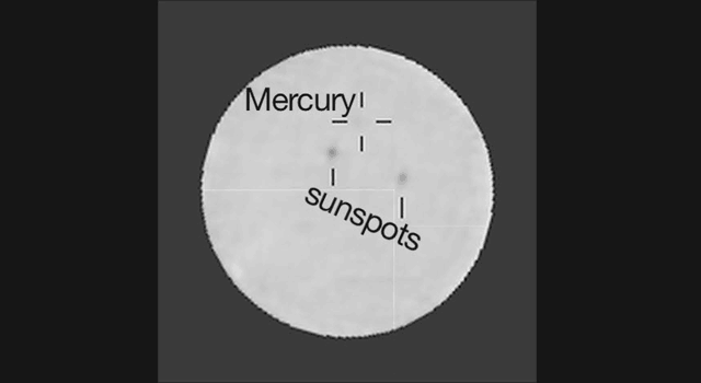 Animated blink comparison showing Mercury's movement across the Sun