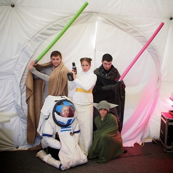 Members of the 2nd Hawaii Space Exploration Analog and Simulation (HI-SEAS) crew get dressed up for May 4, sometimes called "Star Wars day" because the date plays on a famous expression from the movie: "May the force be with you." Credit: Ross Lockwood/Instagram