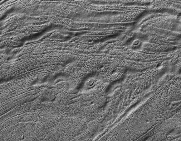 Part of the floor of Reull Vallis, a valley east of Hellas Basin on Mars. Picture taken by Mars Global Surveyor. Credit: NASA/JPL/Malin Space Science Systems