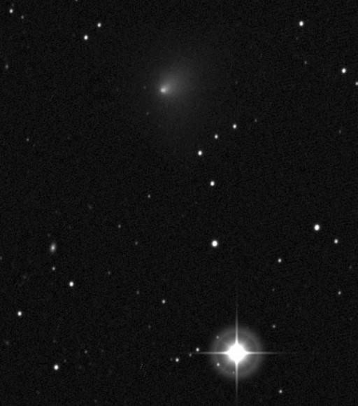 Comet C/2013 A1 (Siding Spring) on July 11, 2014. The comet, discovered by comet hunter Rob McNaught from Siding Spring Observatory in New South Wales, Australia on January 3, 2013, shows a bright coma and well-developed tail. Credit: Joseph Brimacombe