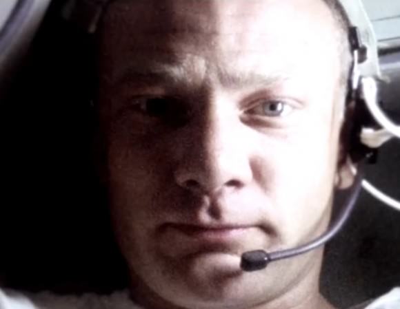 Apollo 11 lunar module pilot Buzz Aldrin in a screenshot from the 1970 documentary "Moonwalk One." Credit: NASA/Theo Kamecke/YouTube