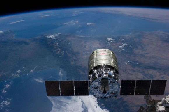 Cygnus Orb-2 spacecraft ‘Janice Voss’ departed ISS at 6:40 a.m.  EDT, Friday, Aug. 15, 2014.  Credit: NASA TV