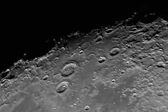 The large craters Atlas (left) and Hercules (below) on the moon. Taken using a Canon 1100D. Credit: Paul M. Hutchinson