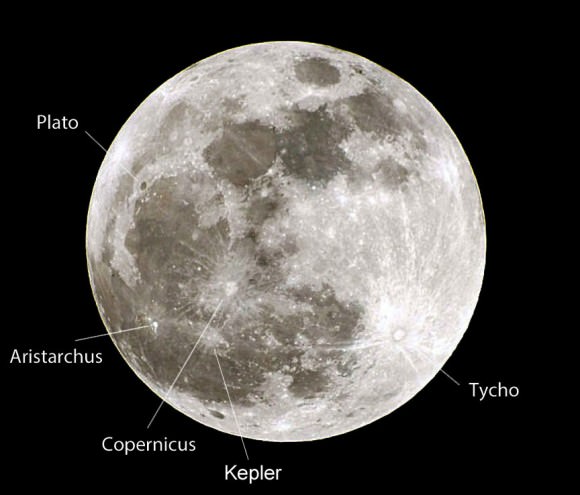 Can you see craters with your naked eye? Yes! Try tonight through Wednesday night. Plato is the trickiest. Credit: Bob King