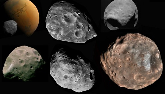 The many faces of Mars inner moon, Phobos (Credit: NASA)