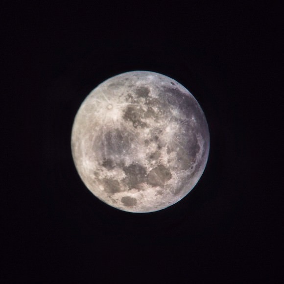 The full Harvest Moon as seen from rural Georgia, northwest of Atlanta. Taken with a telescope and a smart phone. Credit and copyright: Connor Lewis. 