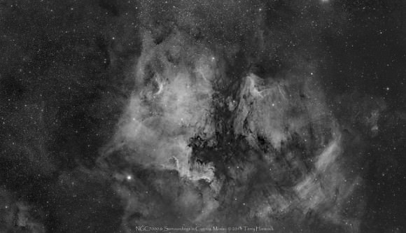 Another version of the 3-panel, wide angle view of the North America Nebula. Credit and copyright: Terry Hancock. 
