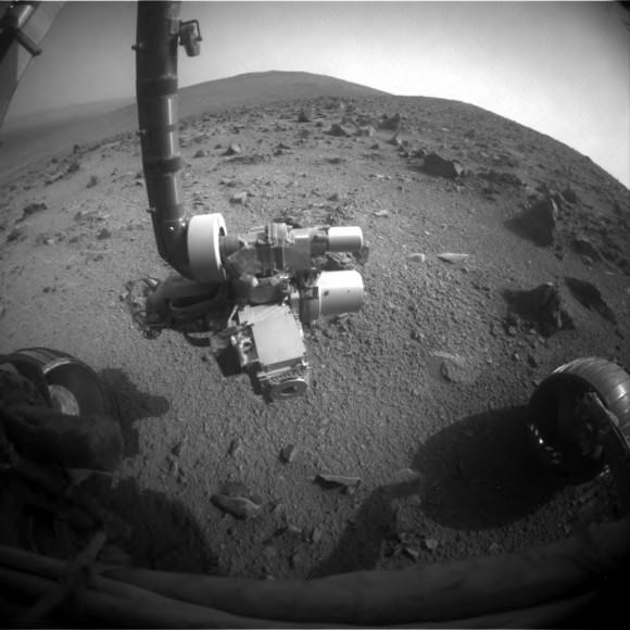 The Opportunity rover at work on Mars on Sol 3,817 in October 2014. Credit: NASA/JPL-Caltech