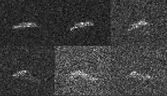 A cropped version of the photo to more clearly see the asteroid's shape. 2014 SC324 passed just 1.5 lunar distances from Earth last week. Credit: NASA/JPL