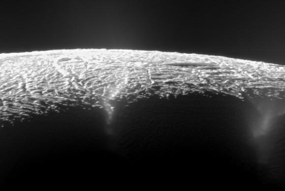 Elevated View of Enceladus' South Pole. Credit: NASA/JPL