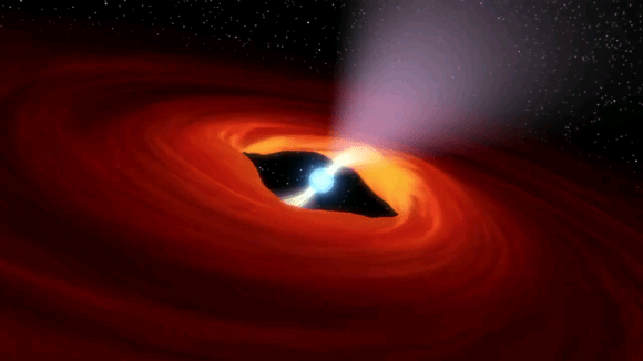 Artist's illustration of a rotating neutron star, the remnants of a super nova explosion. Credit: NASA, Caltech-JPL