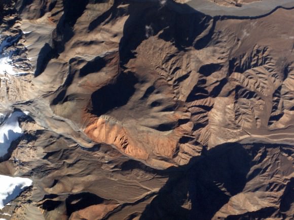 Writes Planet Labs of this image: "The deep valleys and sharp ridges of the Nan Shan range in central China are highlighted in this early-morning satellite image." Credit: Planet Labs