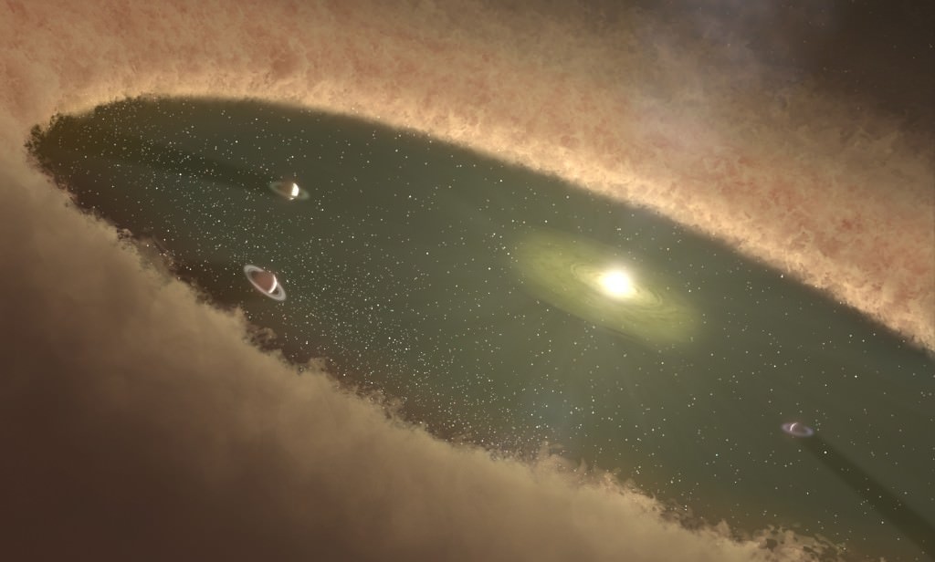 n artist's illustration of a bright young star shining in its proto-solar disk. Hayabusa 2's samples could help shed light on conditions in the early Solar System. Credit: NASA/JPL-Caltech
