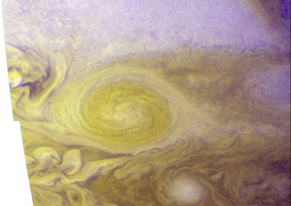 Jupiter's "Little Red Spot" seen by the New Horizons spacecraft in 2007. The spot turned red in 2005 for reasons scientists were then unsure of, but speculated it could be due to stuff from inside the atmosphere being stirred up by a storm surge. Credit: NASA/Johns Hopkins University Applied Physics Laboratory/Southwest Research Institute