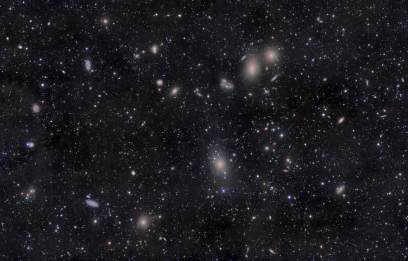 A mosaic of telescopic images showing the galaxies of the Virgo Supercluster. It's part of the cosmic web in which a galaxy can exist during part of its evolution. Credit: NASA/Rogelio Bernal Andreo 