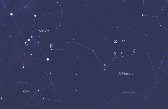 Use this wide view of the sky to get oriented before honing in with the more detailed map above. Source: Stellarium