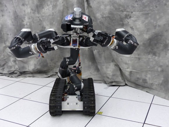 Surrogate, nicknamed "Surge," is a robot designed and built at NASA's Jet Propulsion Laboratory in Pasadena, California. Credit: JPL-Caltech