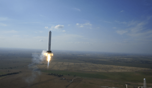A Falcon 9 Grasshopper conducting VTVL testing. Credit: SpaceX
