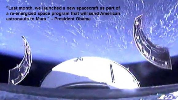 During the 2015 State of the Union Address on Jan 20, President Obama lauds NASA’s Orion Spacecraft and our "re-energized space program."  Credit: NASA