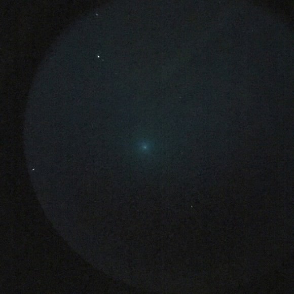 Comet Q2 Lovejoy via Iphone (!) and a NexStra 8SE telescope. Credit and copyright: Andrew Symes.