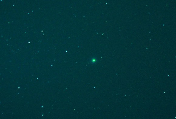 Comet Lovejoy as seen from Lahore, Pakistan on January 15, 2014, 10:30 pm local time. 35 single images stacked in DSS. Each 8 seconds, ISO 2000, f/5.6, edited in Photoshop. Credit and copyright: Roshaan Bukhari