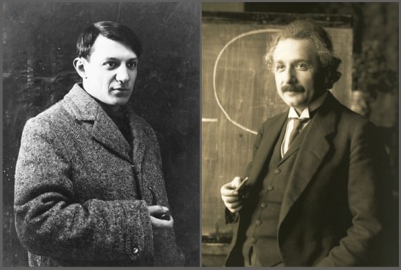 Pablo Picasso and Albert Einstein were human wrecking balls in their respective professions. What began with Faraday and Maxwell, van Gogh and Gaugin were taken to new heights. We are encapsulated in the technology derived from these masters but are able to break free of the confinement technology can impose through the expression and art of Picasso and his contemporaries.