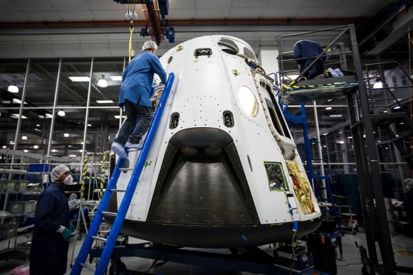 First look at the SpaceX Crew Dragon’s pad abort vehicle set for flight test in March 2014.  Credit: SpaceX.