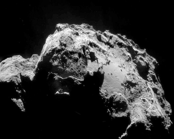 The Imhotep region of comet 67P features a large, relatively smooth region. Rosetta will make high resolutions of Imhotep during its close flyby. Credit: ESA/Rosetta/Navcam