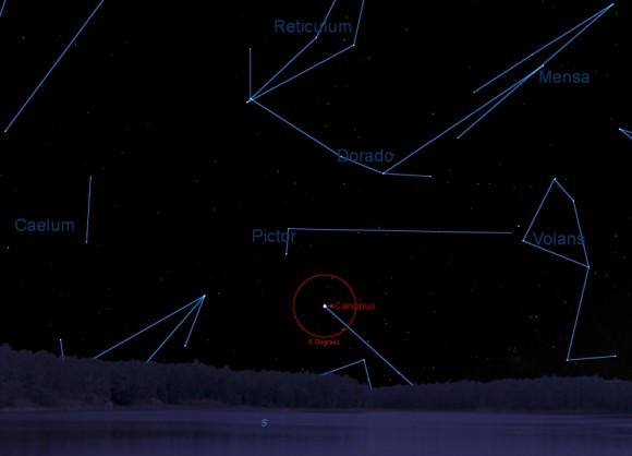 Canopus rules the night of 90,000 B.C. Credit: Starry night.