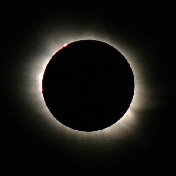 Totality! Captured from the (thankfully sunny) Svalbard Islands. Credit and Copyright: Tony Hoffman.