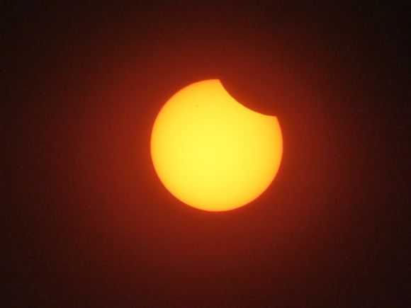 A 6% partial solar eclipse as seen from Israel. Credit and copyright: Gadi Eidelheit.
