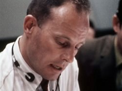 Capcom Jack Lousma speaks to the crew of Apollo 13 from Mission Control. Credit: NASA. 