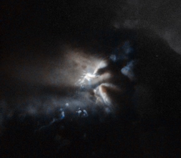 Newborn stars glow through their parent molecular cloud Credit: ESA/Hubble & NASA Acknowledgement: Judy Schmidt