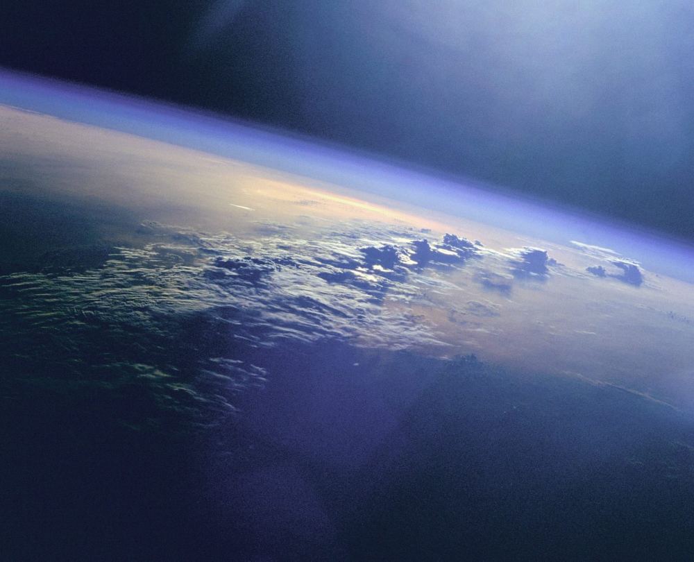 earth's atmosphere has an ozone hole (not seen here)