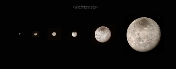 Charon approach from New Horizons. Credit: NASA/Damian Peach