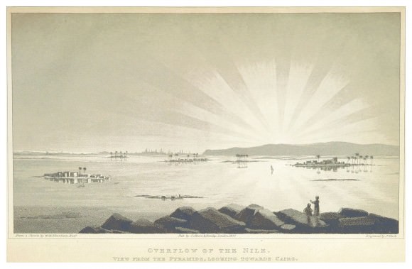 Sundown over Cairo during the annual flooding of the Nile river. Image Credit: Travels through the Crimea, Turkey and Egypt 1825-28 (Public Domain).