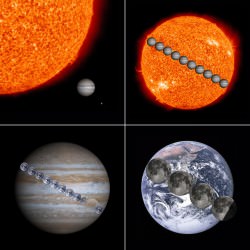 Jupiter/Earth comparison. Credit: NASA/SDO/Goddard/Tdadamemd