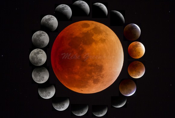 Nice montage of images from eclipse start to finish. Credit: Mike Greenham
