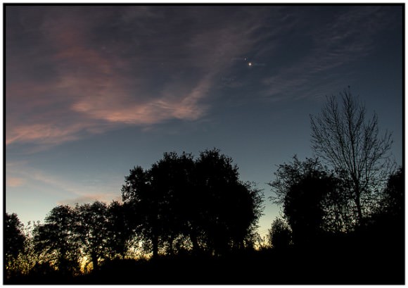 Venus, Jupiter and Mars grace the morning skies in France on October 26, 2015. Credit and copyright: Frank Tyrlik.